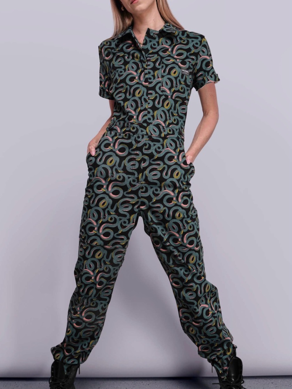 Wildfang Women’s Snake Printed Jumpsuit S worn once